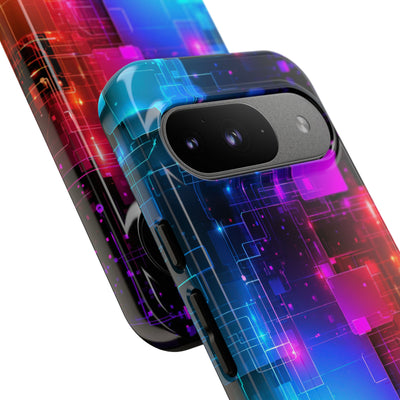 Spectral Circuit Grid · Tough Phone Case for Pixel ·  Black