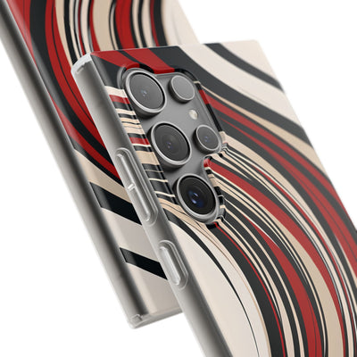 Crimson Flow Waves · Soft Phone Case for Samsung