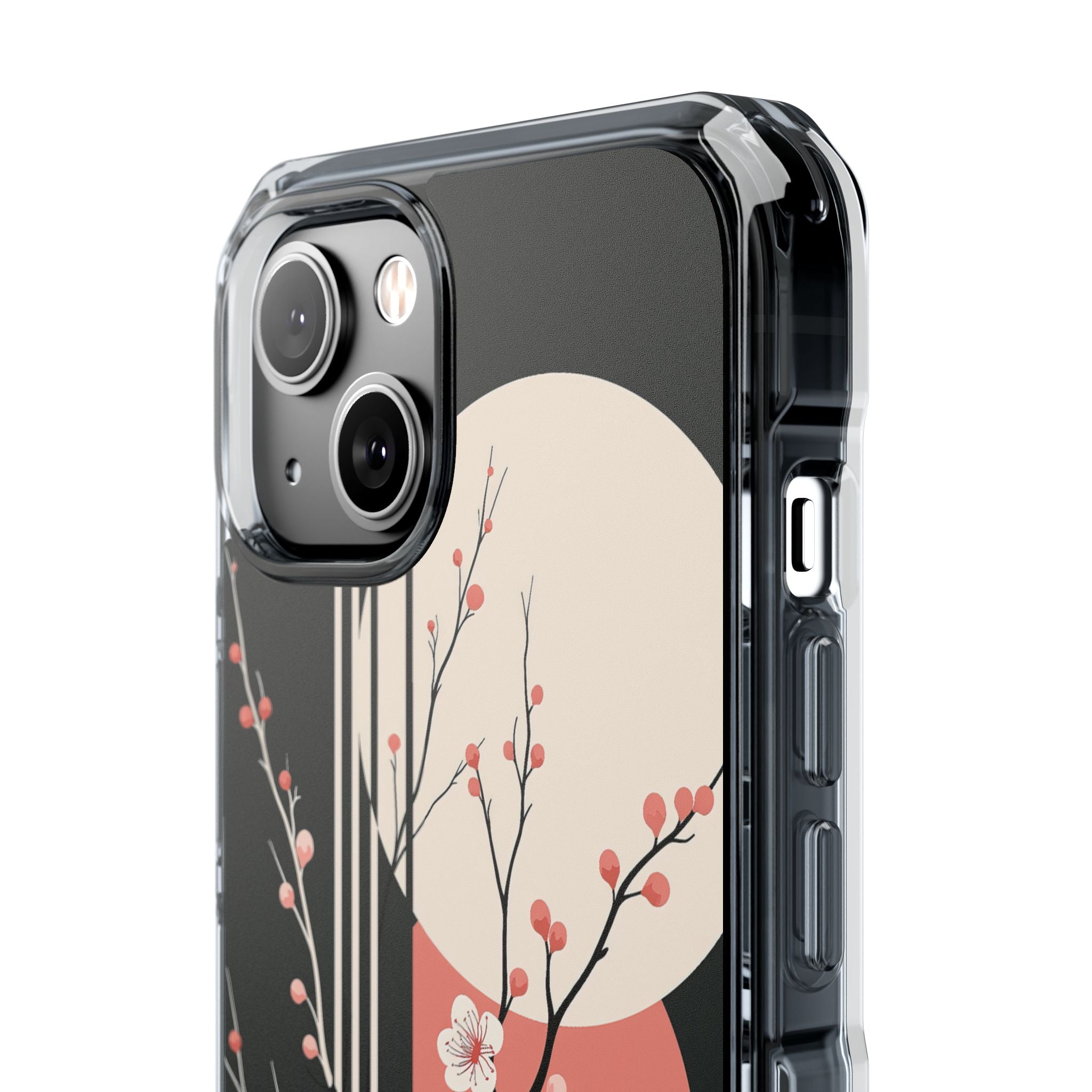 Black Impact MagSafe Phone Case for iPhone - Kyoto Midnight Blossom