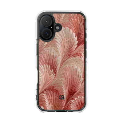 Blush Petal Plume · Clear Impact Magnetic Phone Case for iPhone · Pink