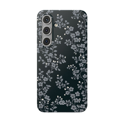Black Lite Phone Case for Samsung - Midnight Slate Blossom