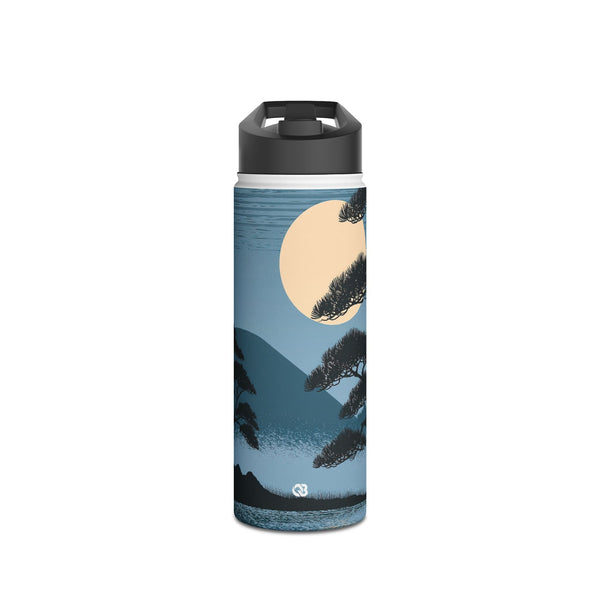 Moonlit Pine Horizon · Insulated Water Bottle · Blue