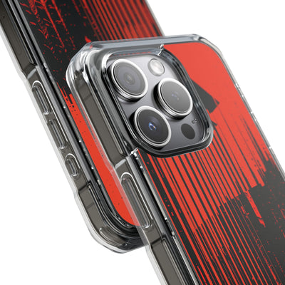Red Impact MagSafe Phone Case for iPhone - Crimson Brutalist Distortion