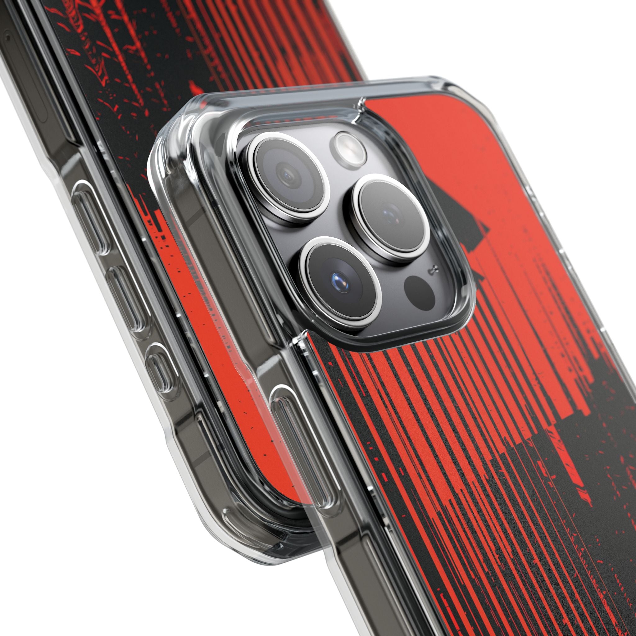 Red Impact MagSafe Phone Case for iPhone - Crimson Brutalist Distortion