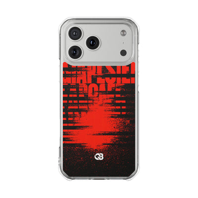 Crimson Redaction · Clear Impact Magnetic Phone Case for iPhone ·  Black