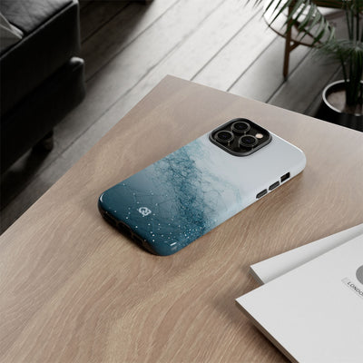 Teal Tough Phone Case for iPhone - Cyan Vector Lattice
