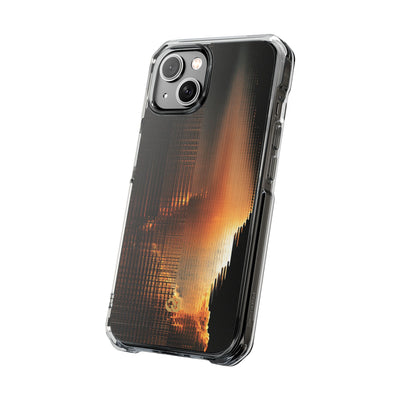 Luminous Grid · Clear Impact Magnetic Phone Case for iPhone · Black