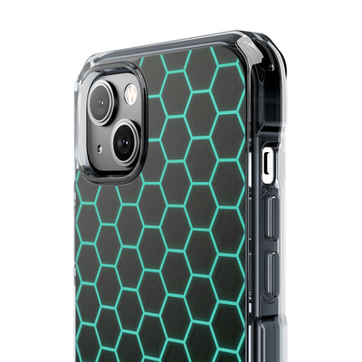 Neon Hex Spectrum · Clear Impact Magnetic Phone Case for iPhone · Teal