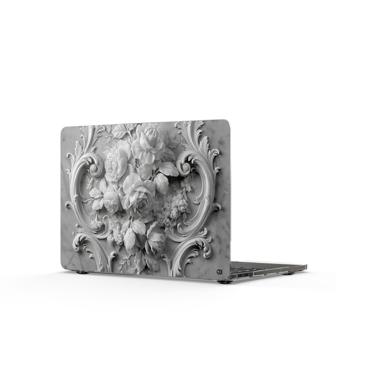 Rococo Marble Rose · Clear Hard Case for MacBook · White