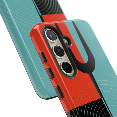 Teal Tough Phone Case for Samsung - Sonic Static Split