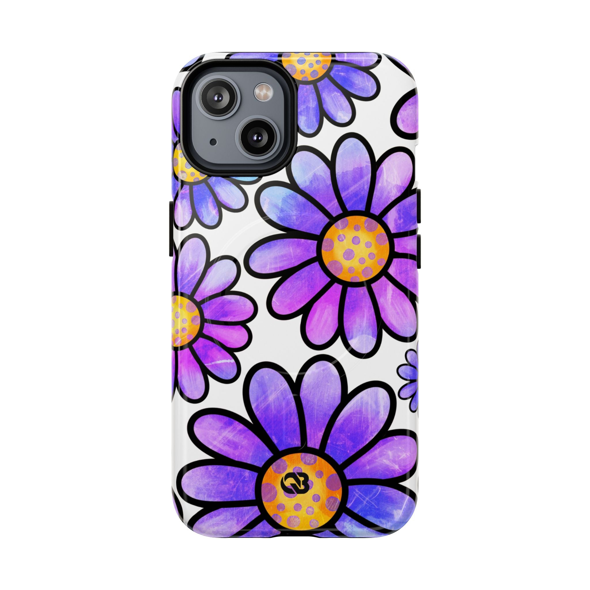 Violet Grunge Bloom · Tough+ Handyhülle für iPhone · Magsafe