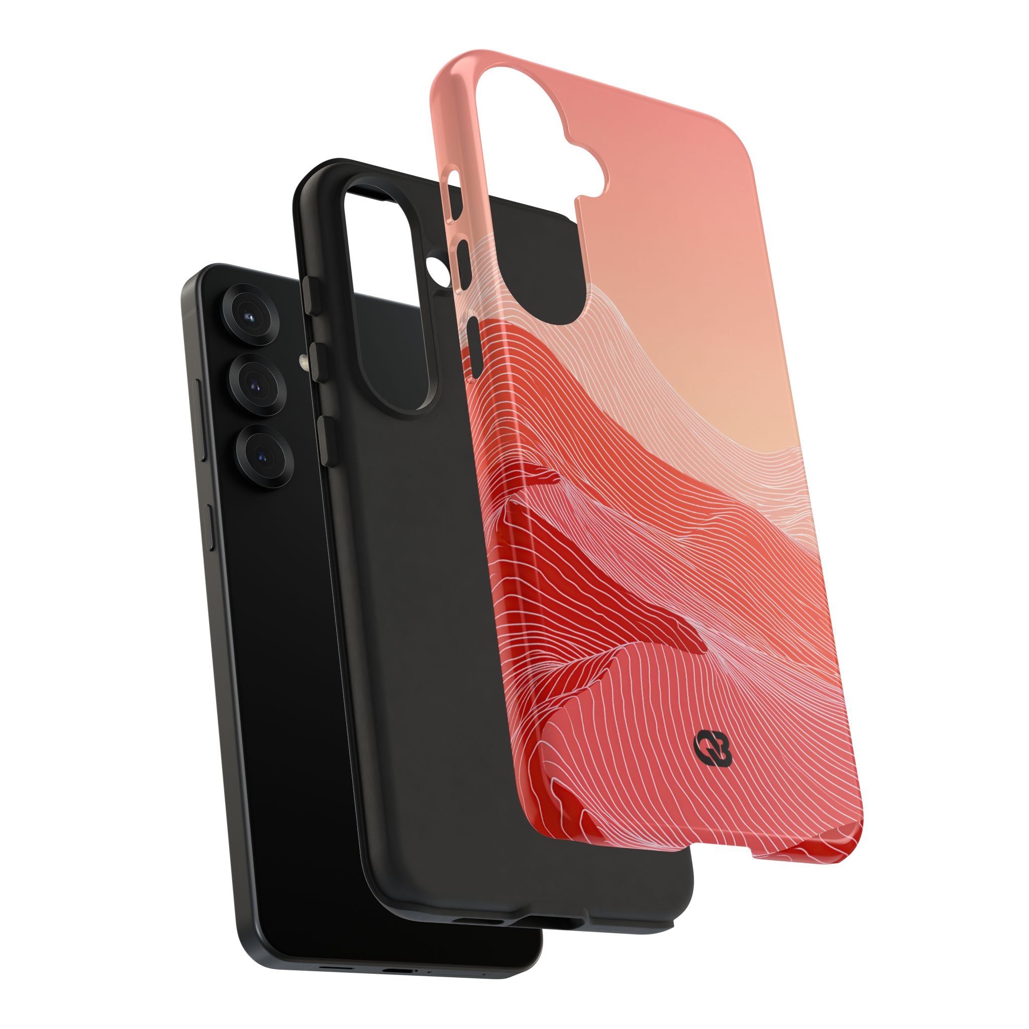 Red Tough Phone Case for Samsung - Crimson Ridge Contour