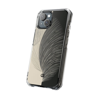 Beige Impact MagSafe Phone Case for iPhone - Obsidian Cream Plume