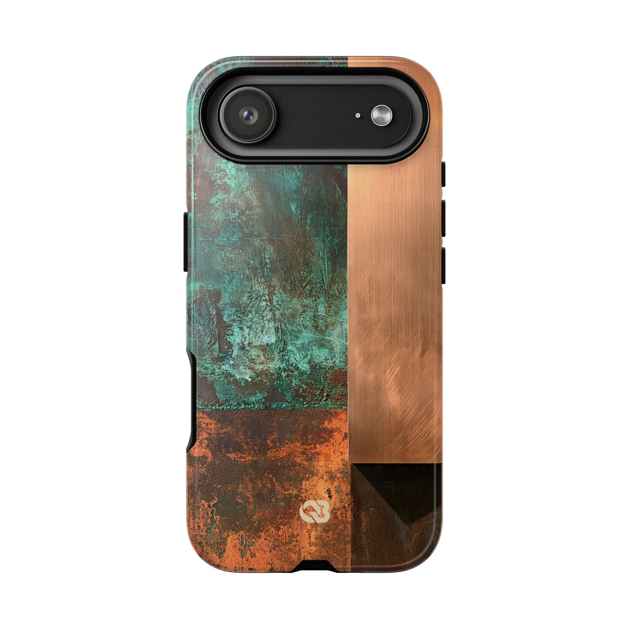 Teal Tough Phone Case for iPhone - Verdigris Copper Slab