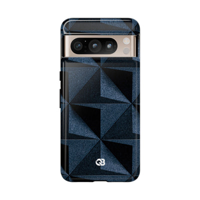 Blue Tough Phone Case for Google Pixel - Indigo Basalt Facets