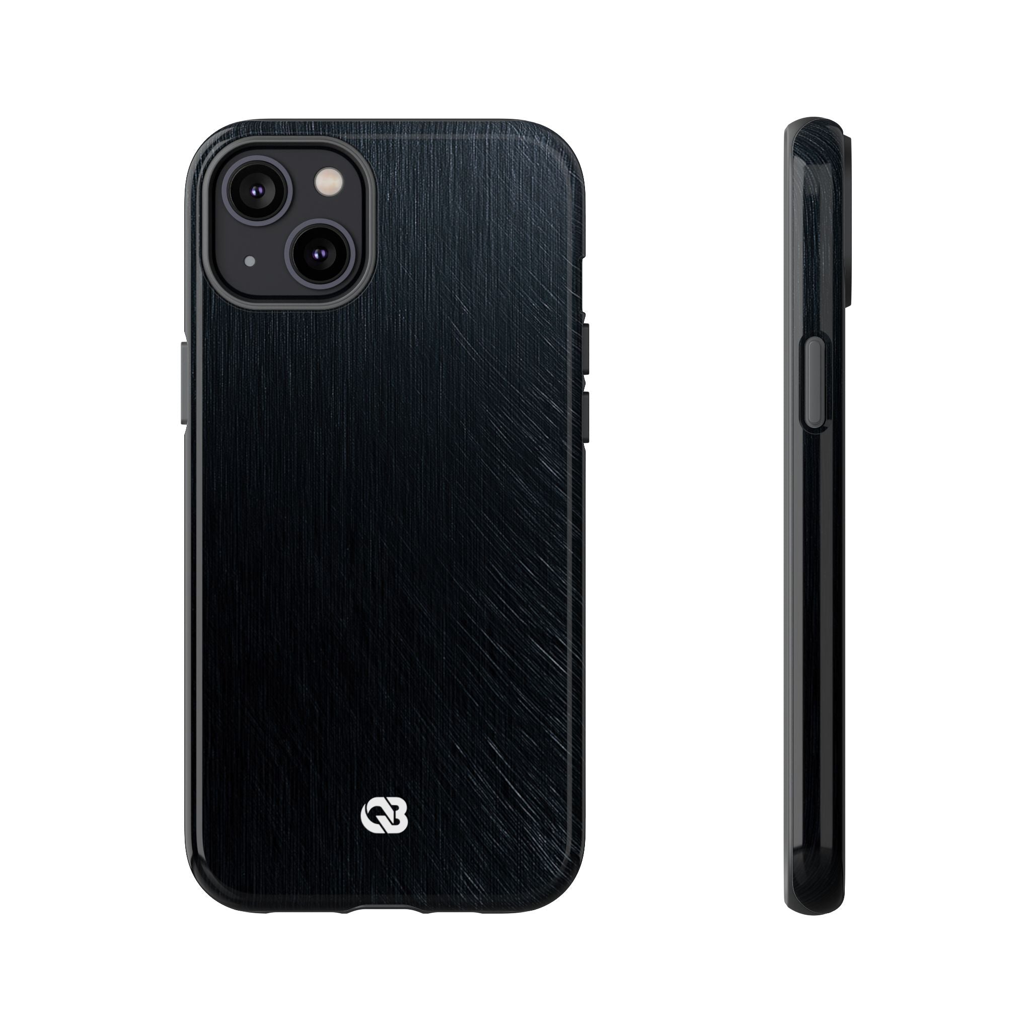 Black Tough Phone Case for iPhone - Midnight Brushed Grain