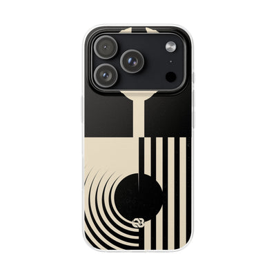 Black Lite Phone Case for iPhone - Ivory Signal Grid