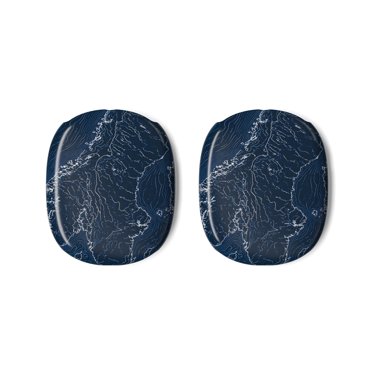 Nordic Contour Chart · Hard Case for AirPods Max · Blue