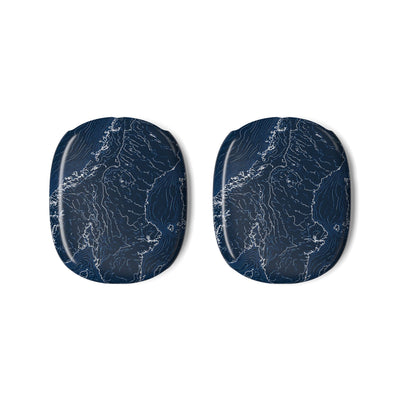 Nordic Contour Chart · Hard Case for AirPods Max · Blue