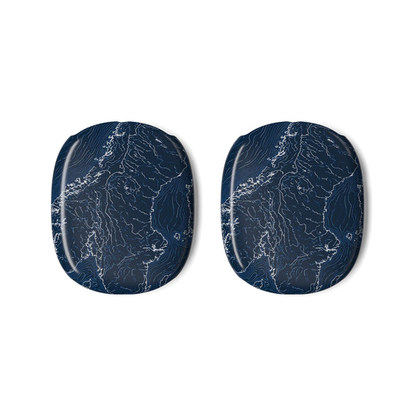 Nordic Contour Chart · Hard Case for AirPods Max · Blue