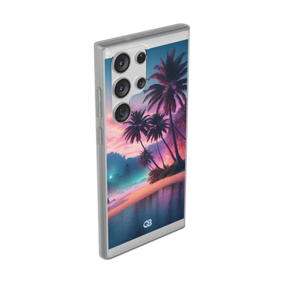 Neon Shore Palms · Soft Phone Case for Samsung