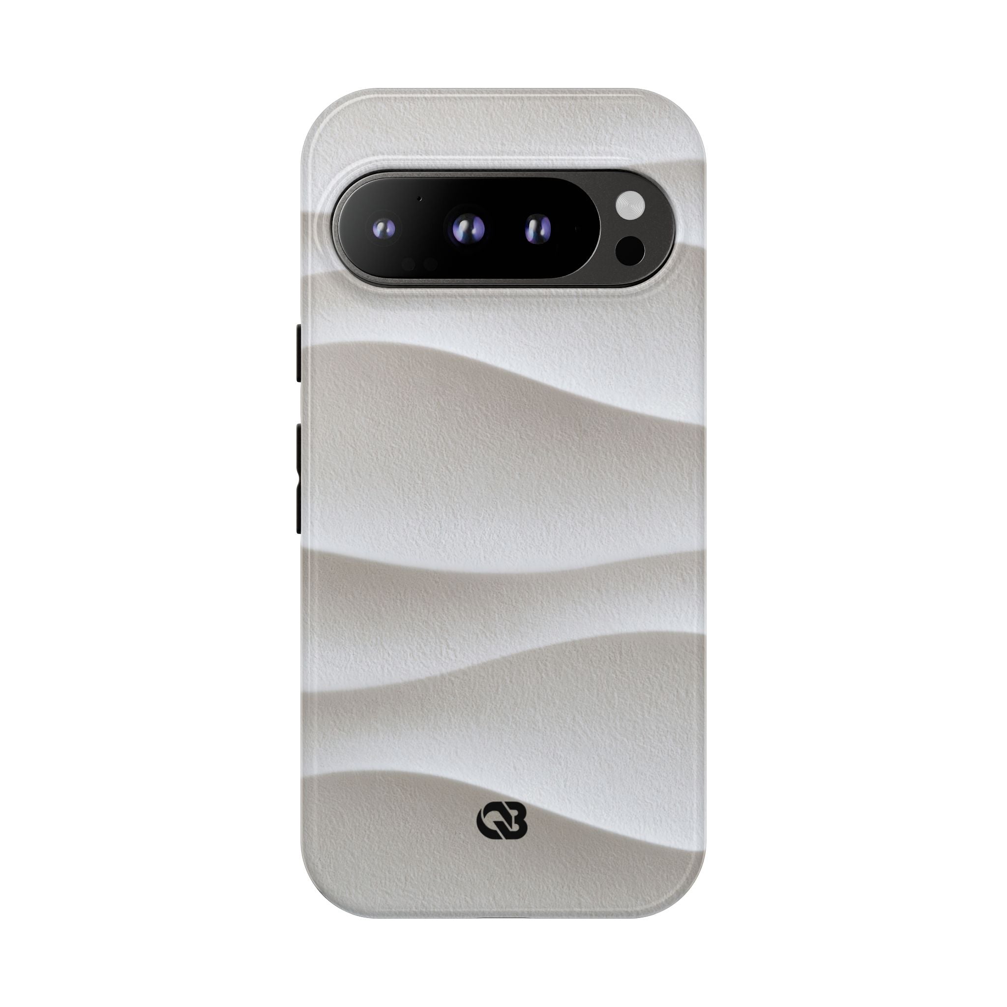 White Tough Phone Case for Google Pixel - Arctic Flow Ridges