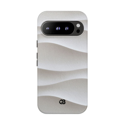 White Tough Phone Case for Google Pixel - Arctic Flow Ridges