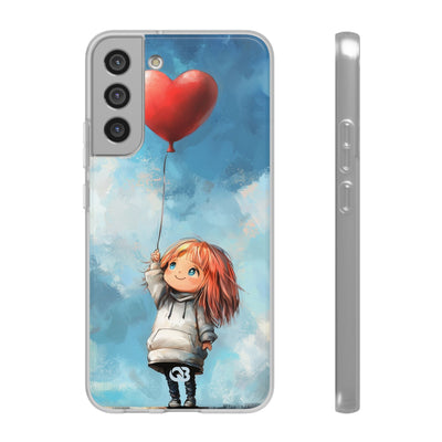 Crimson Heart Sky · Soft Phone Case for Samsung