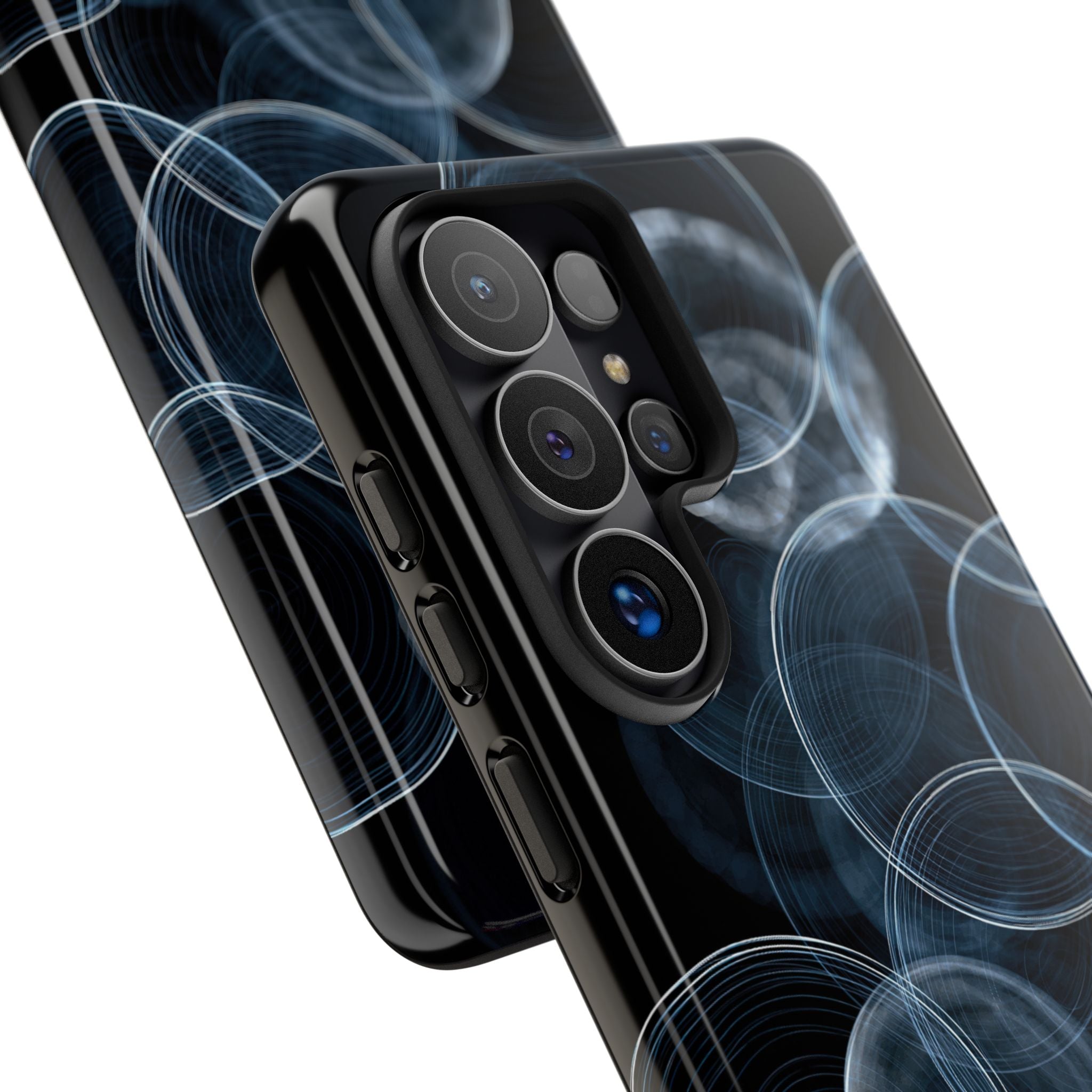 Blue Tough Phone Case for Samsung - Cyan Pulse Ripple