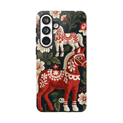 Nordic Dala Meadow · Tough Phone Case for Samsung · Red