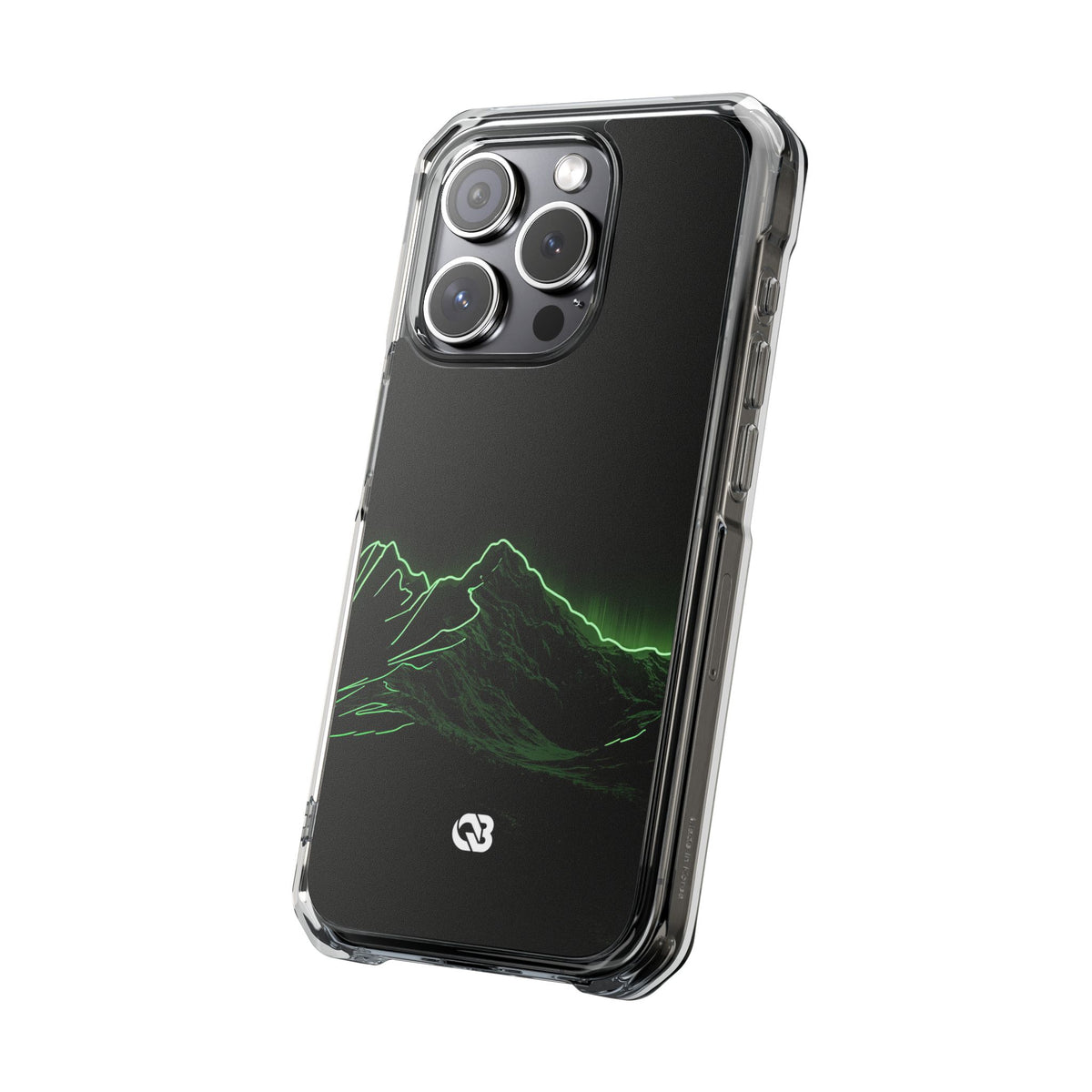 Nordic Mountain Contour · Clear Impact Magnetic Phone Case for iPhone · Black