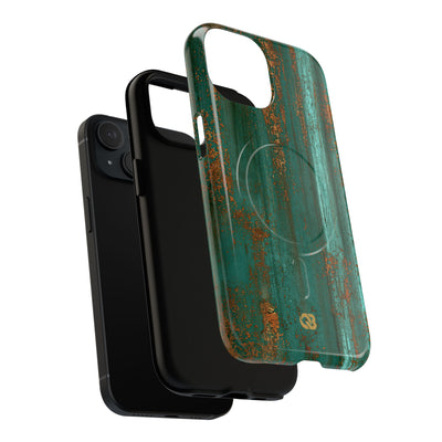Teal Tough 2.0 Magsafe Phone Case for iPhone - Verdigris Copper Siding