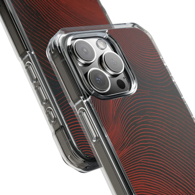 Red Impact MagSafe Phone Case for iPhone - Terracotta Nerve Map