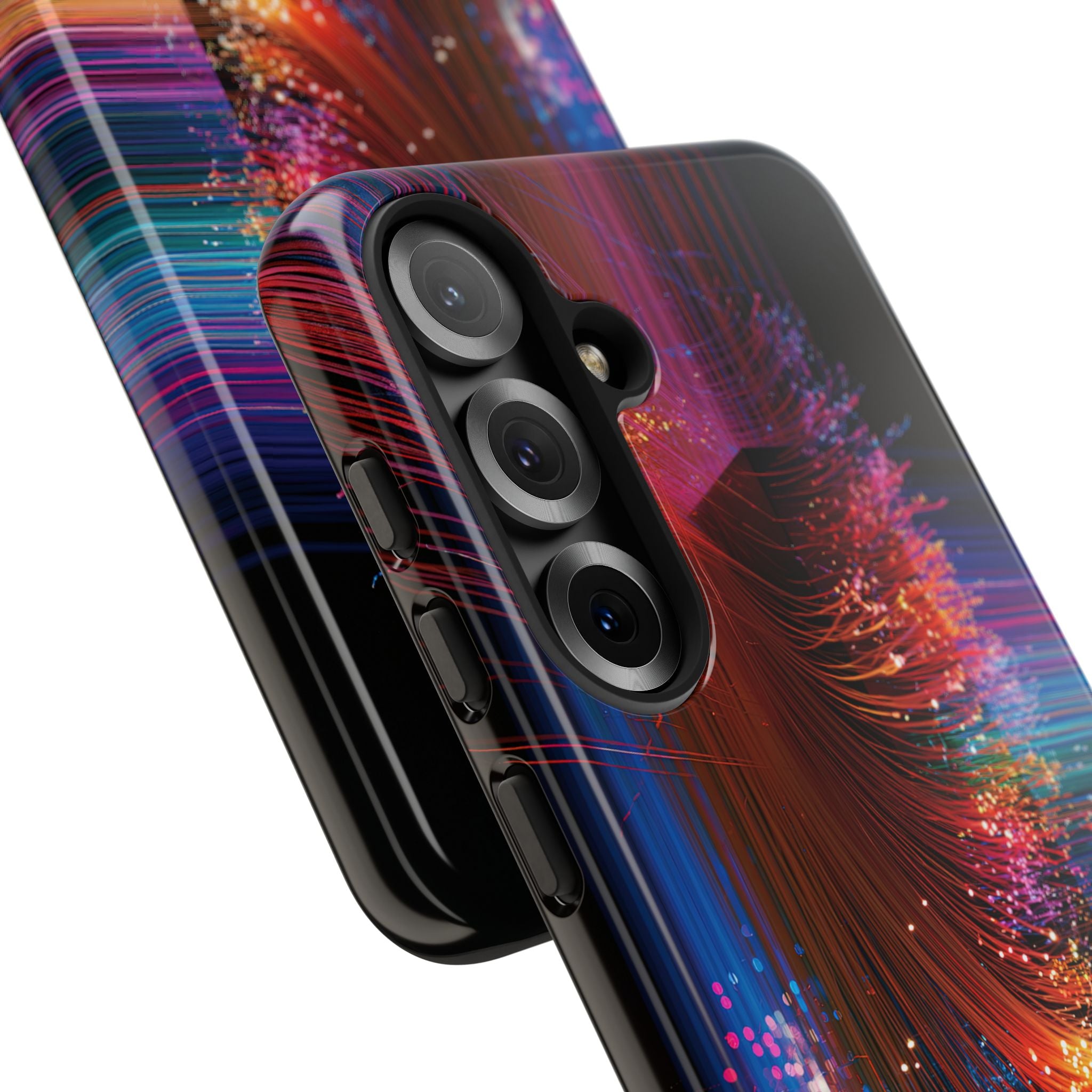 Black Tough Phone Case for Samsung - Cyber Optic Streak