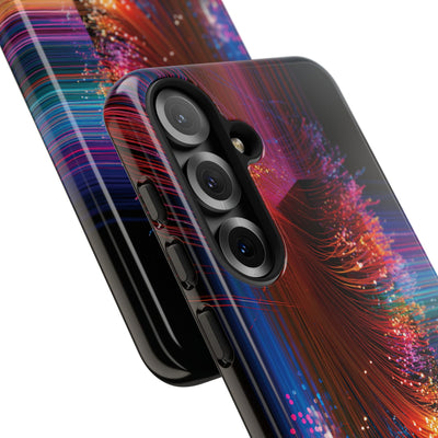 Black Tough Phone Case for Samsung - Cyber Optic Streak