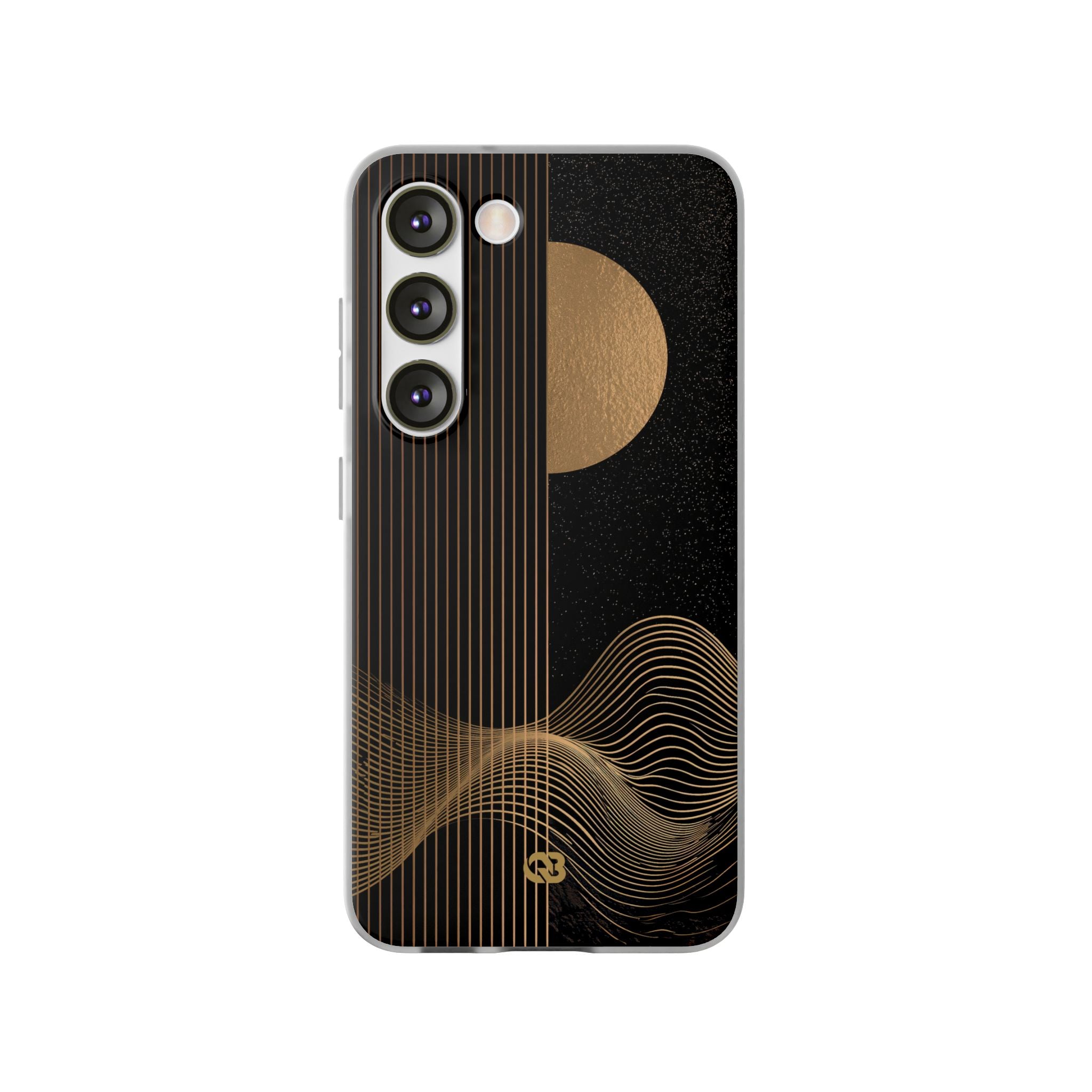 Gold Lite Phone Case for Samsung - Gilded Obsidian Dunes