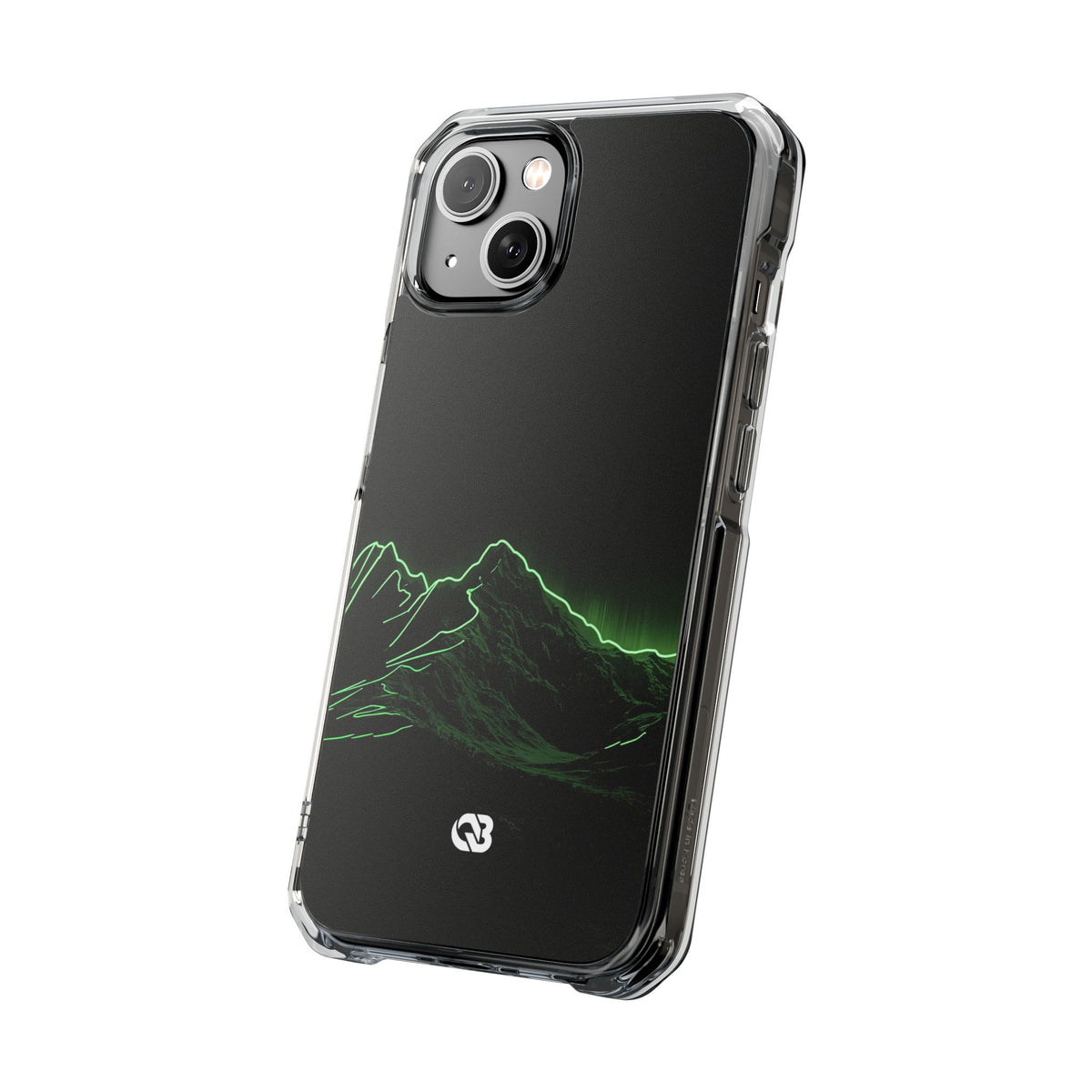 Nordic Mountain Contour · Clear Impact Magnetic Phone Case for iPhone · Black