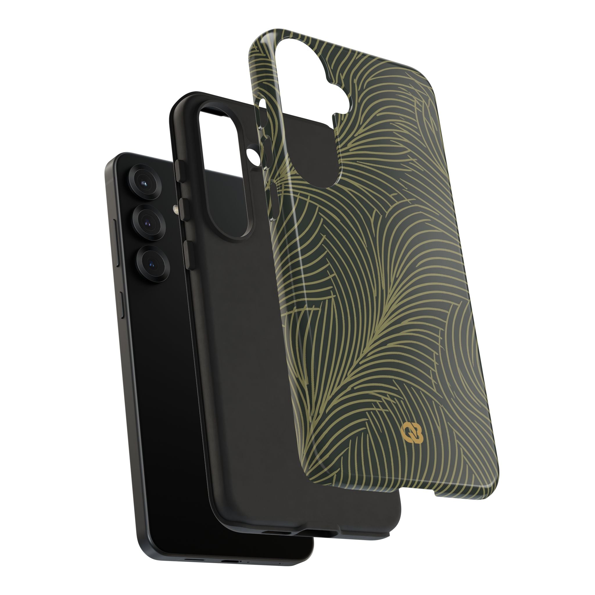 Green Tough Phone Case for Samsung - Dark Olive Plume