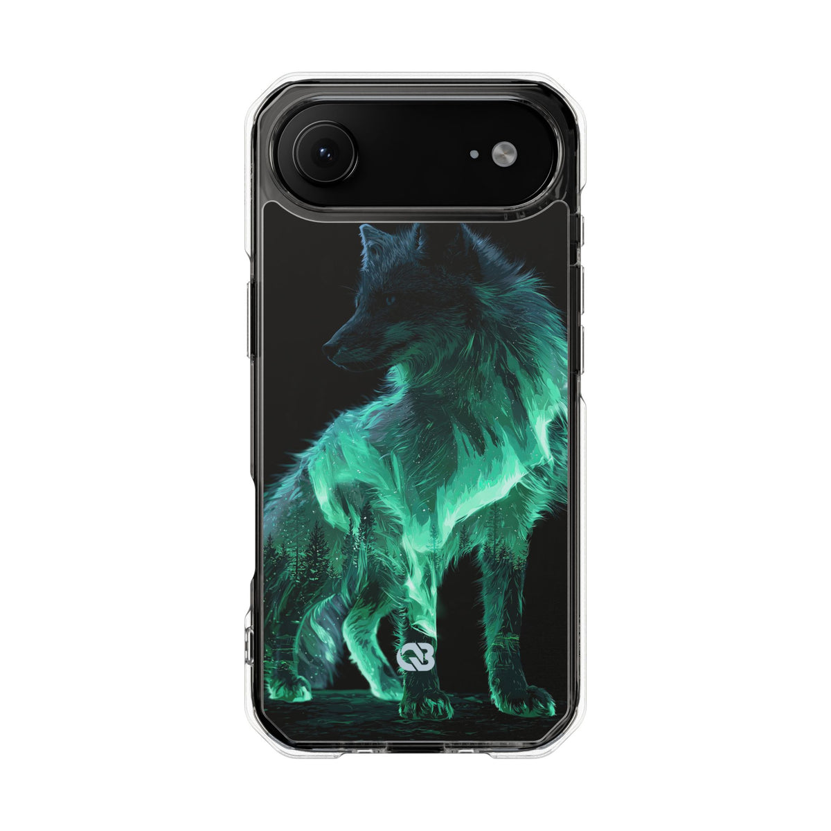 Nordic Aurora Fox · Clear Impact Magnetic Phone Case for iPhone · Teal