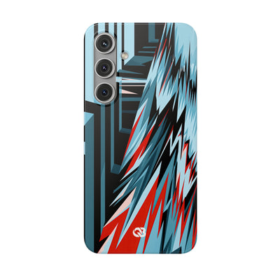 Blue Lite Phone Case for Samsung - Glitch Peak Cyan