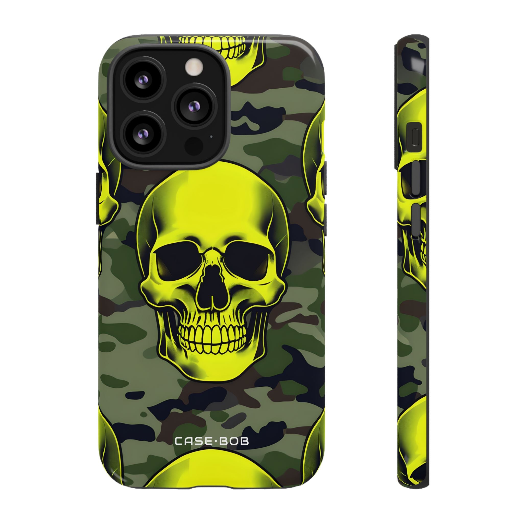 Neon Skull Camo iPhone 13 Pro Cover - Tough
