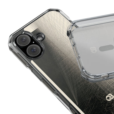Beige Impact MagSafe Phone Case for iPhone - Brutalist Graphite Grid