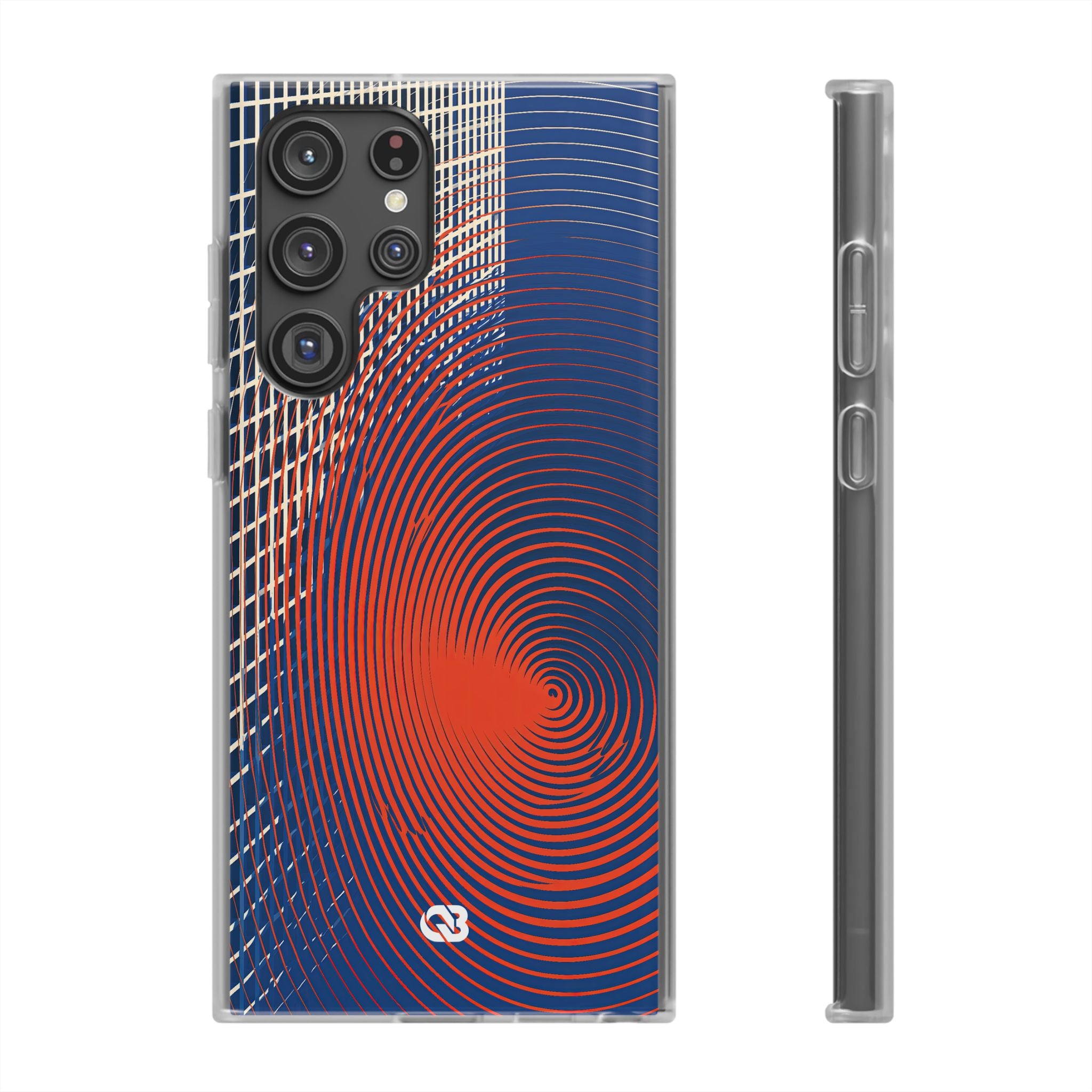 Blue Lite Phone Case for Samsung - Orange Orbit Grid