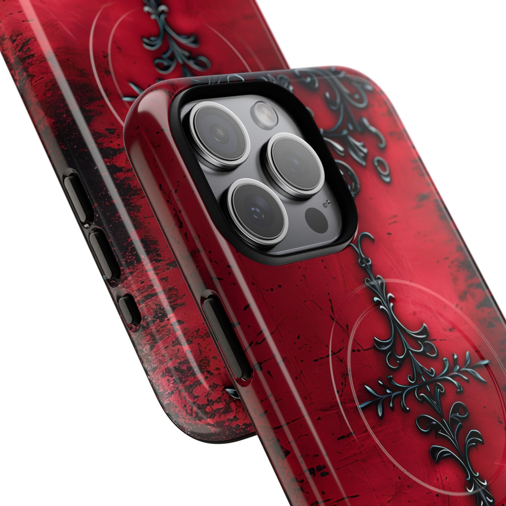 Crimson Gothic Filigree · Tough+ Coque de téléphone pour iPhone · MagSafe