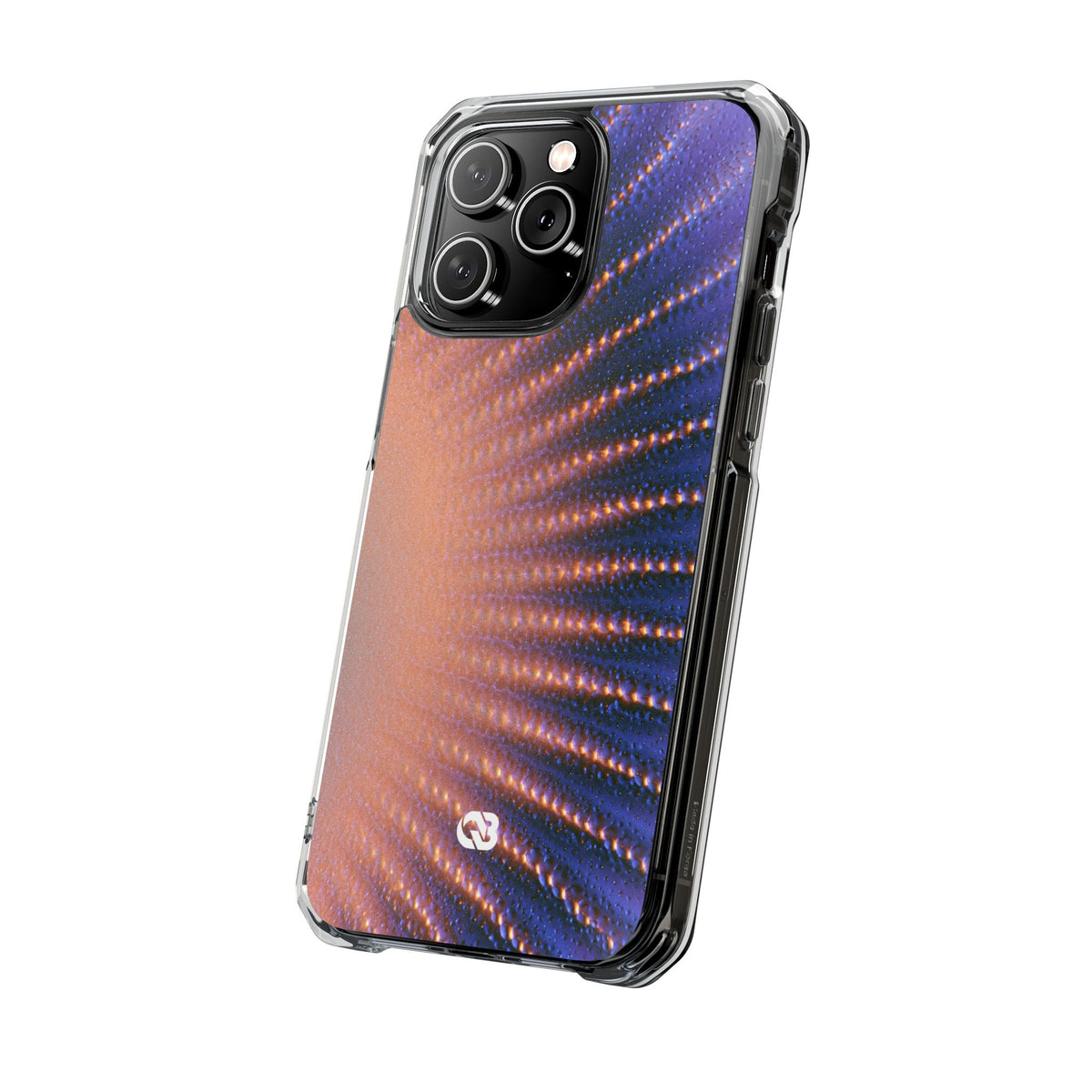 Luminous Aura Burst · Clear Impact Magnetic Phone Case for iPhone · Blue