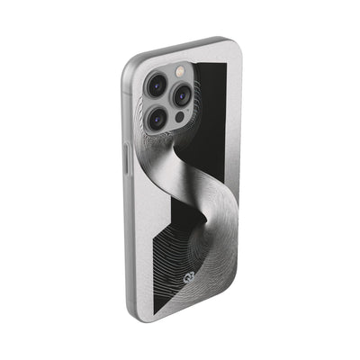 Grey Lite Phone Case for iPhone - Obsidian Moiré Wave