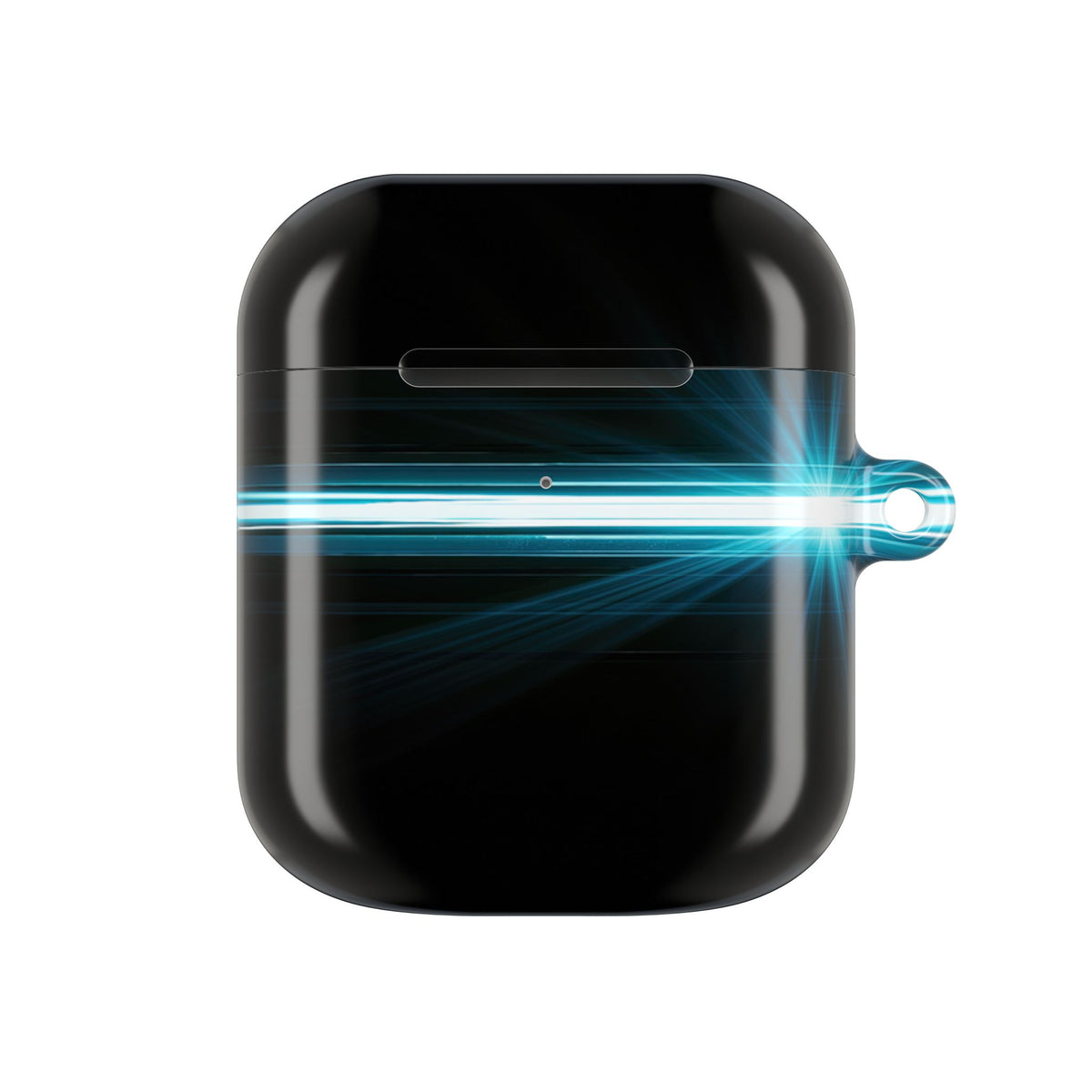 Cyan Anamorphic Flare · Hard Case for AirPods & AirPods Pro · Black