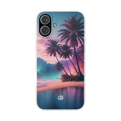 Neon Shore Palms · Soft Phone Case for iPhone