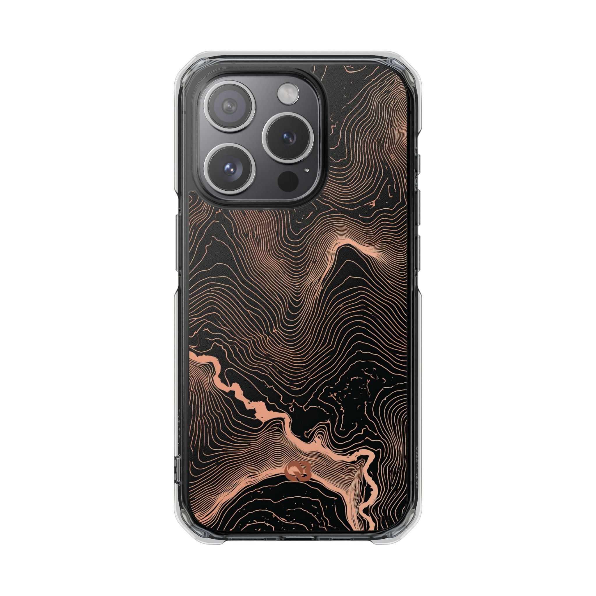 Orange Impact MagSafe Phone Case for iPhone - Salmon Ridge Topo