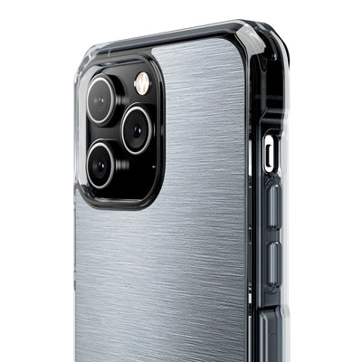 Silver Impact MagSafe Phone Case for iPhone - Satin Chrome Grain